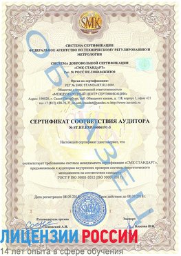 Образец сертификата соответствия аудитора №ST.RU.EXP.00006191-3 Ачинск Сертификат ISO 50001